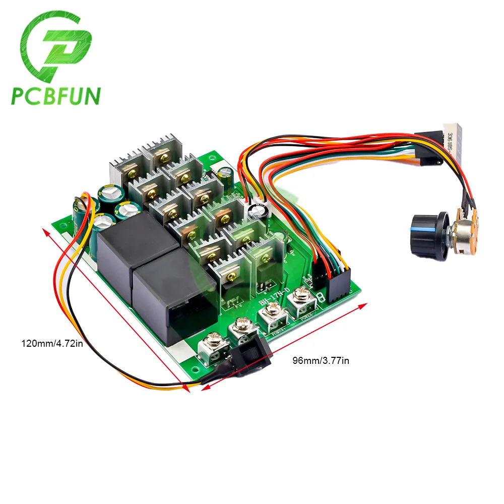 DC 10-55V 60A DC Brush Motor PWM Speed Controller Module Bidirectional Reverse Switch Digital Display Indication