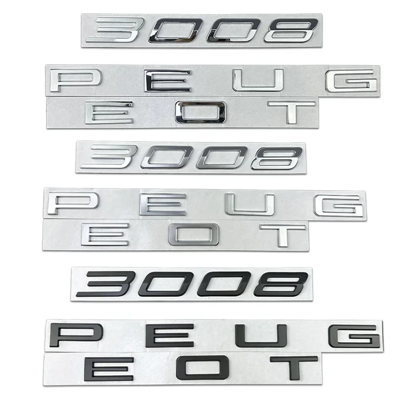 

Metal Alloy Car Trunk Emblem for Peugeot 3008 Vehicle Logo Letter Badge 3D Decoration Rear Body Sticker Modification Accessories
