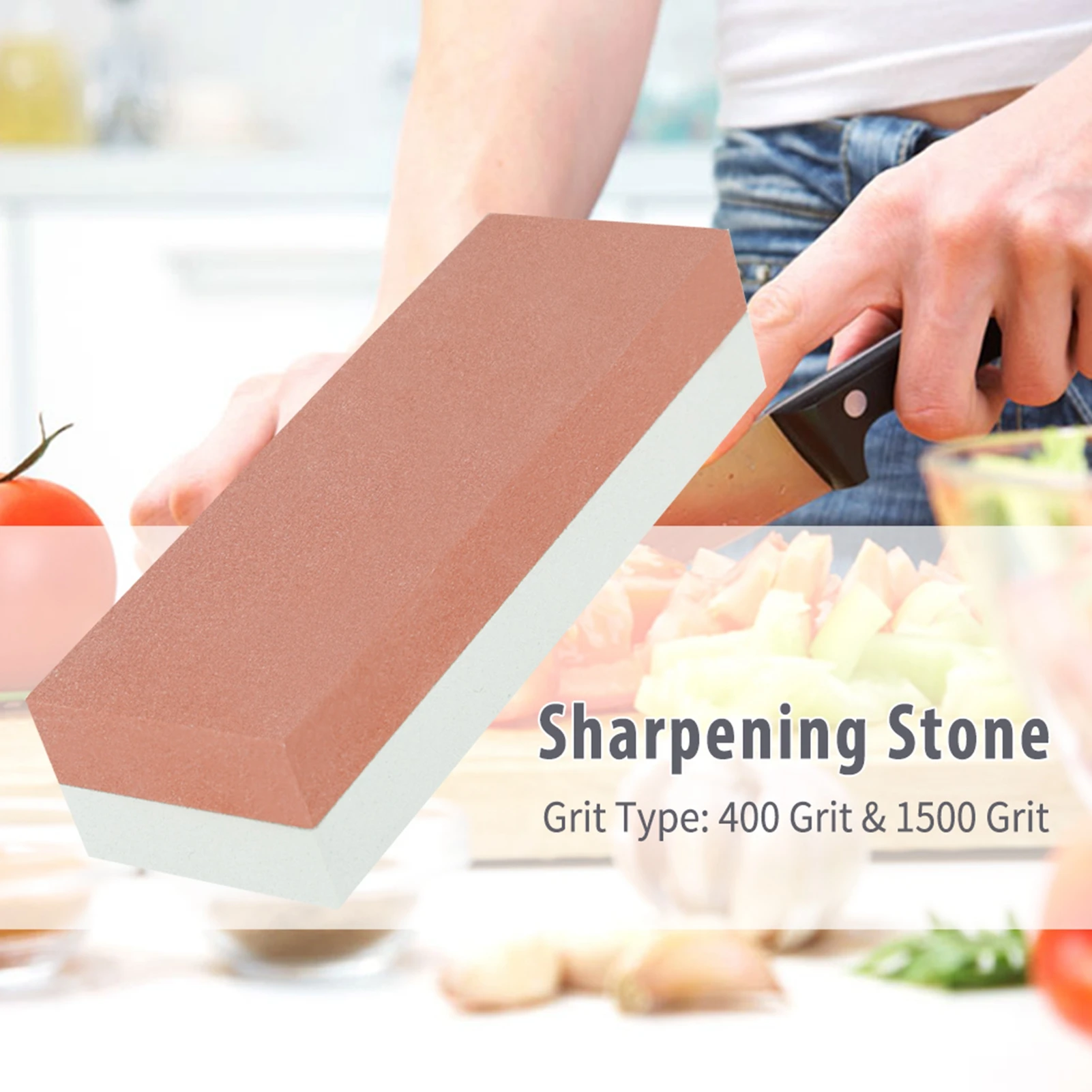 

Grindstone Double side Corundum Whetstone Two Sides 400&1500 Grit Kitchen Knife Sharpener Green & Red Corundum Sharpener Stone
