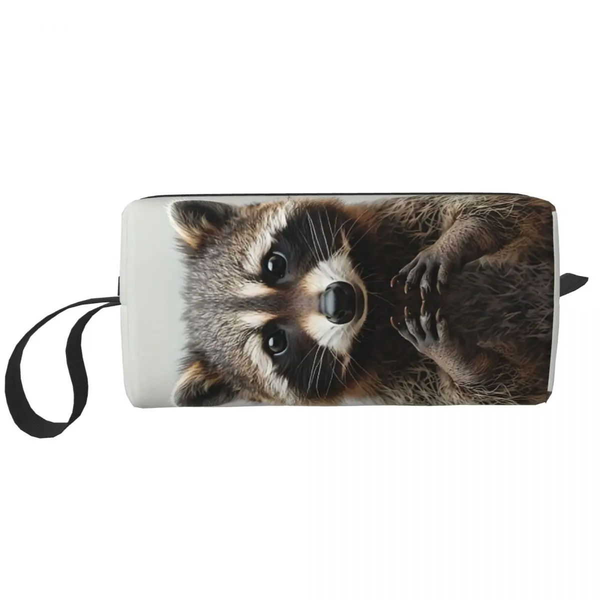 Custom Funny Raccoon Travel Cosmetic Bag for Women Makeup Toiletry Organizer Lady Beauty Storage Dopp Kit