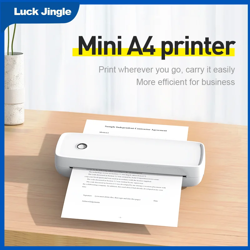 A4 Printer portable home office small intelligent inkless mini student study paper Bluetooth inkless printer