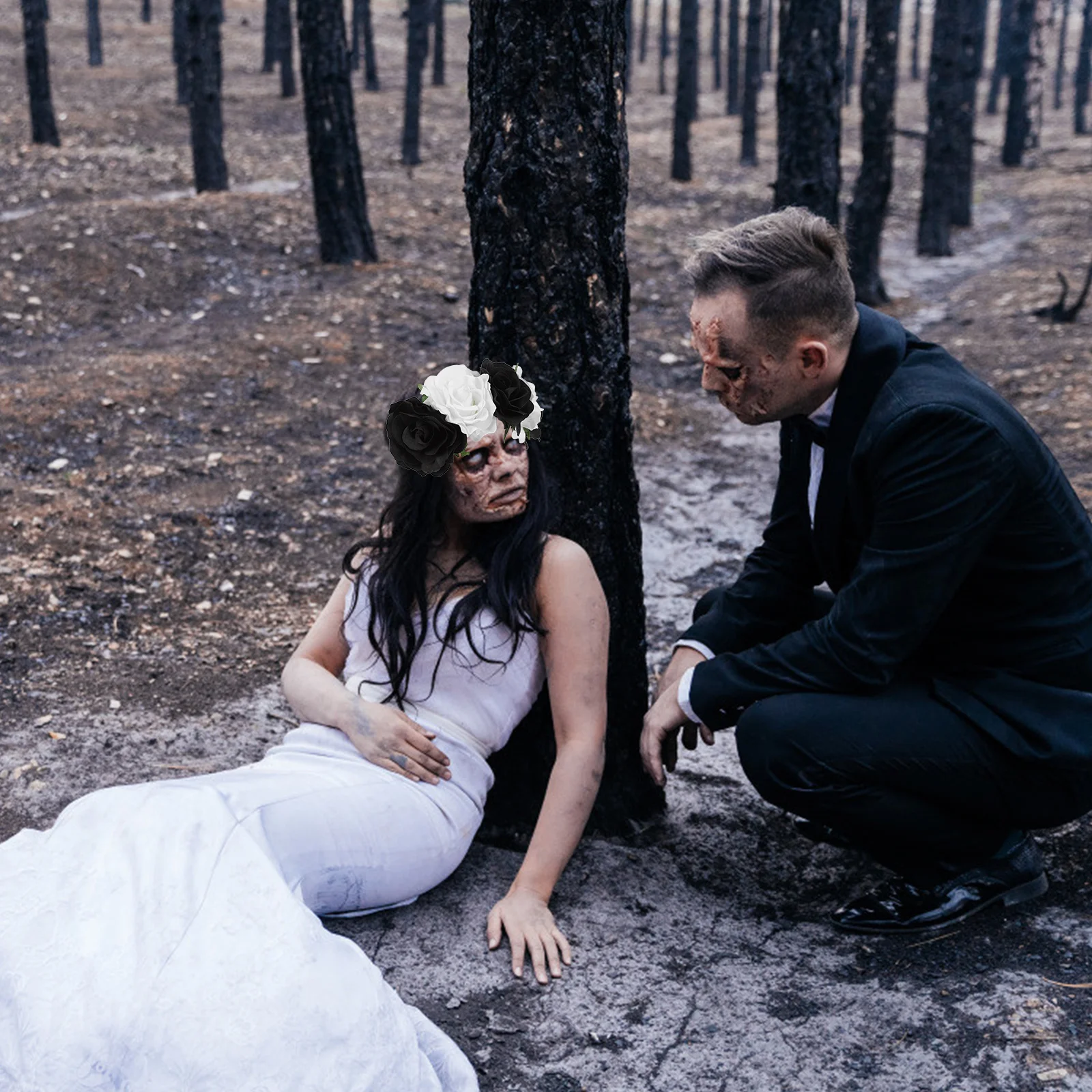 

Flowered Black Headband Floral Fabric Thin Headbands Bachelorette Party Decorations Rose Gold Wreath