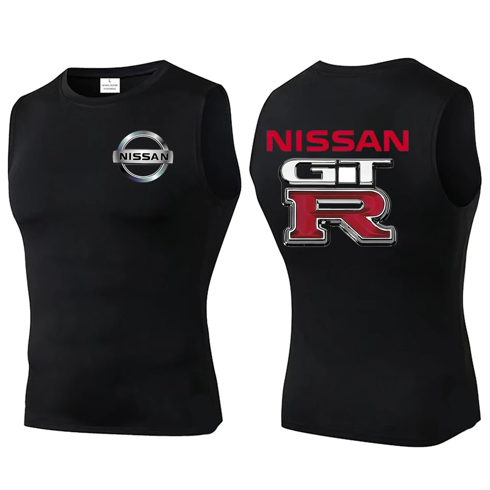 Men's New Nissan Sleeveless Tight Fitness Shirt, Autumn Sports Quick drying Tank Top