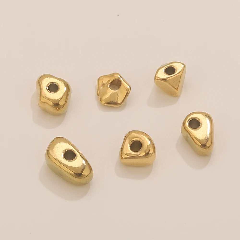 20 stücke Edelstahl Unregelmäßige Spacer Perlen Für Schmuck Armband Machen Lose Perlen DIY Gold Perlen Schmuck Liefert Zubehör – Detail 4