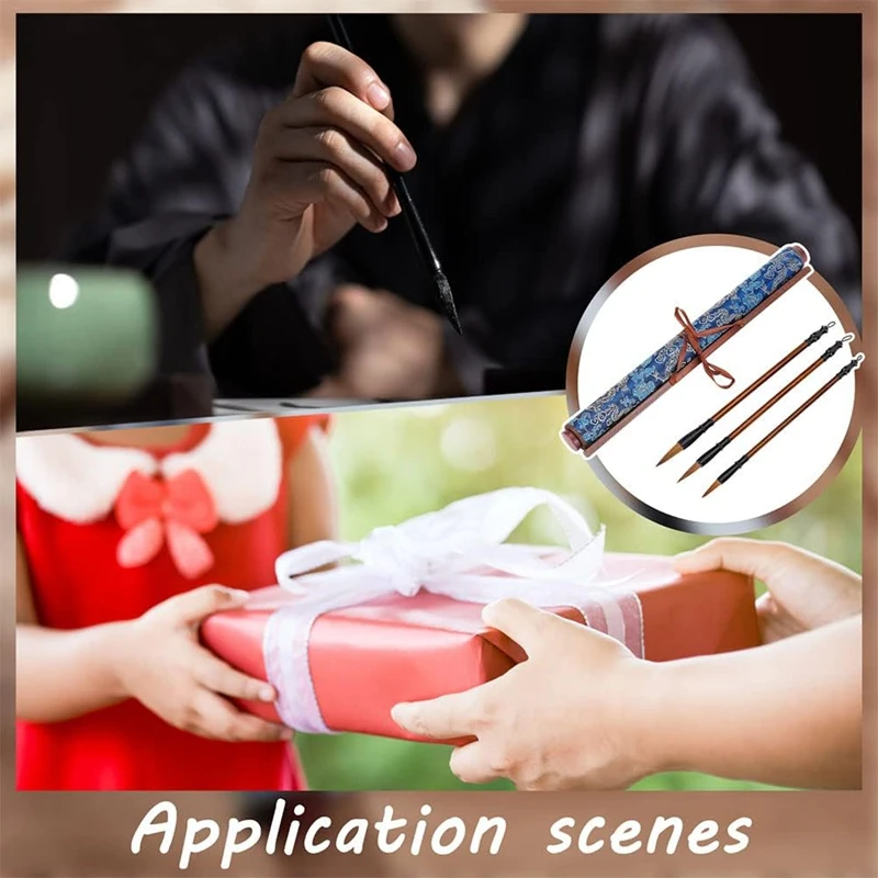 Inkless Chinese Calligraphy Set Reusable Water Writing Magic Cloth Scroll Traditional Chinese Calligraphy Writing Pens-A23R view 6