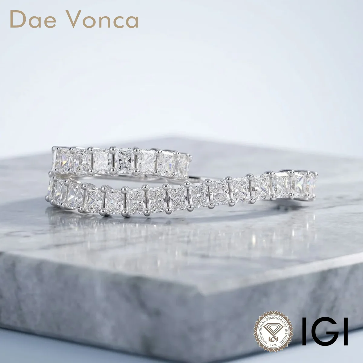 

9K/14K/18K White Gold Lab Diamond Two Finger Wrap Ring Radiant Cut Lab Created Two Finger Wrap Ring Fine Jewelry For Women