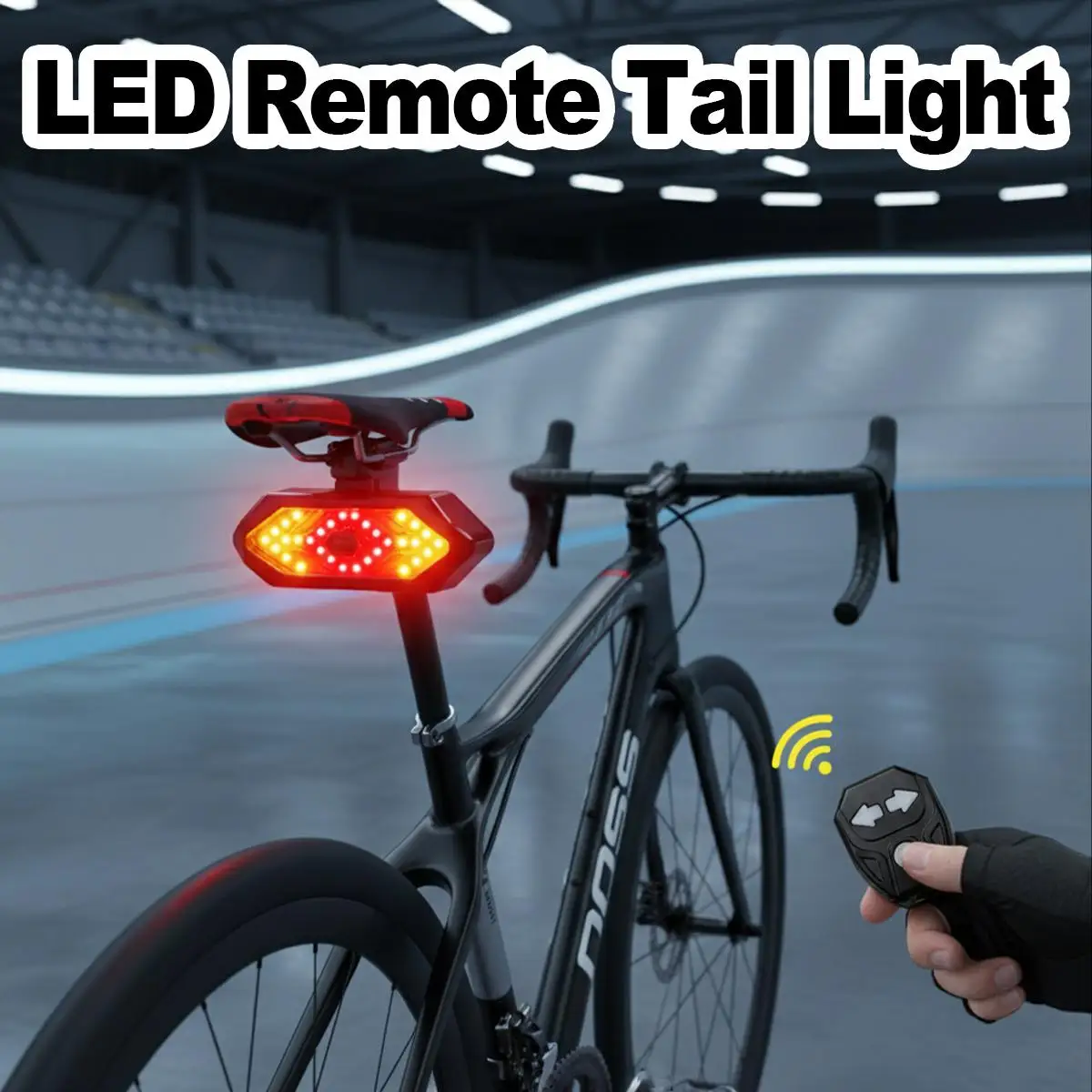 Wireless Turn Signal Bike Tail Light Type-C Rechargeable Bicycle Warning Light With Remote For Outdoor Riding Bike Flashlight