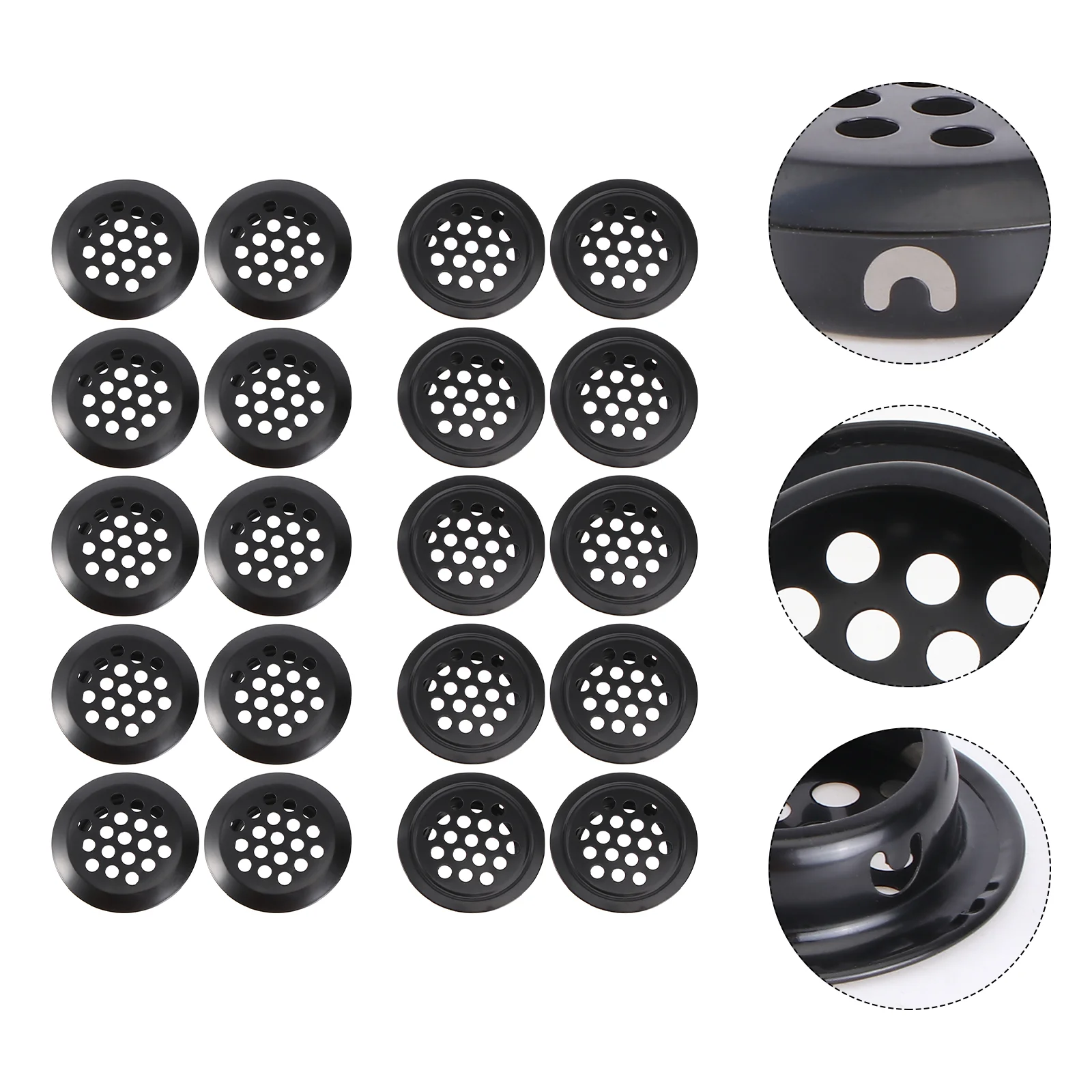 20 Pcs Stainless Steel Air Hole Vent Louver Wardrobe Home Furniture Ac Covers Heat Dissipation Round Ventilation Device