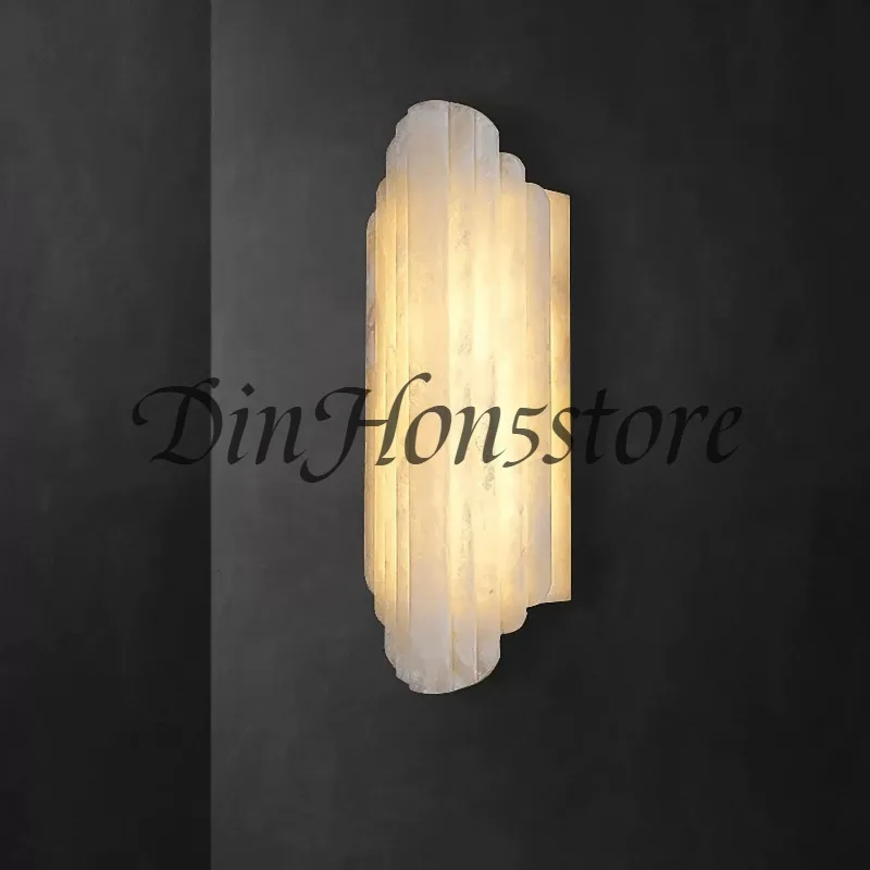 Spanish Marble Wall Lamp Modern Light Luxury Simple Designer Light Entrance Living Room Background Bedside Decoration Lamp