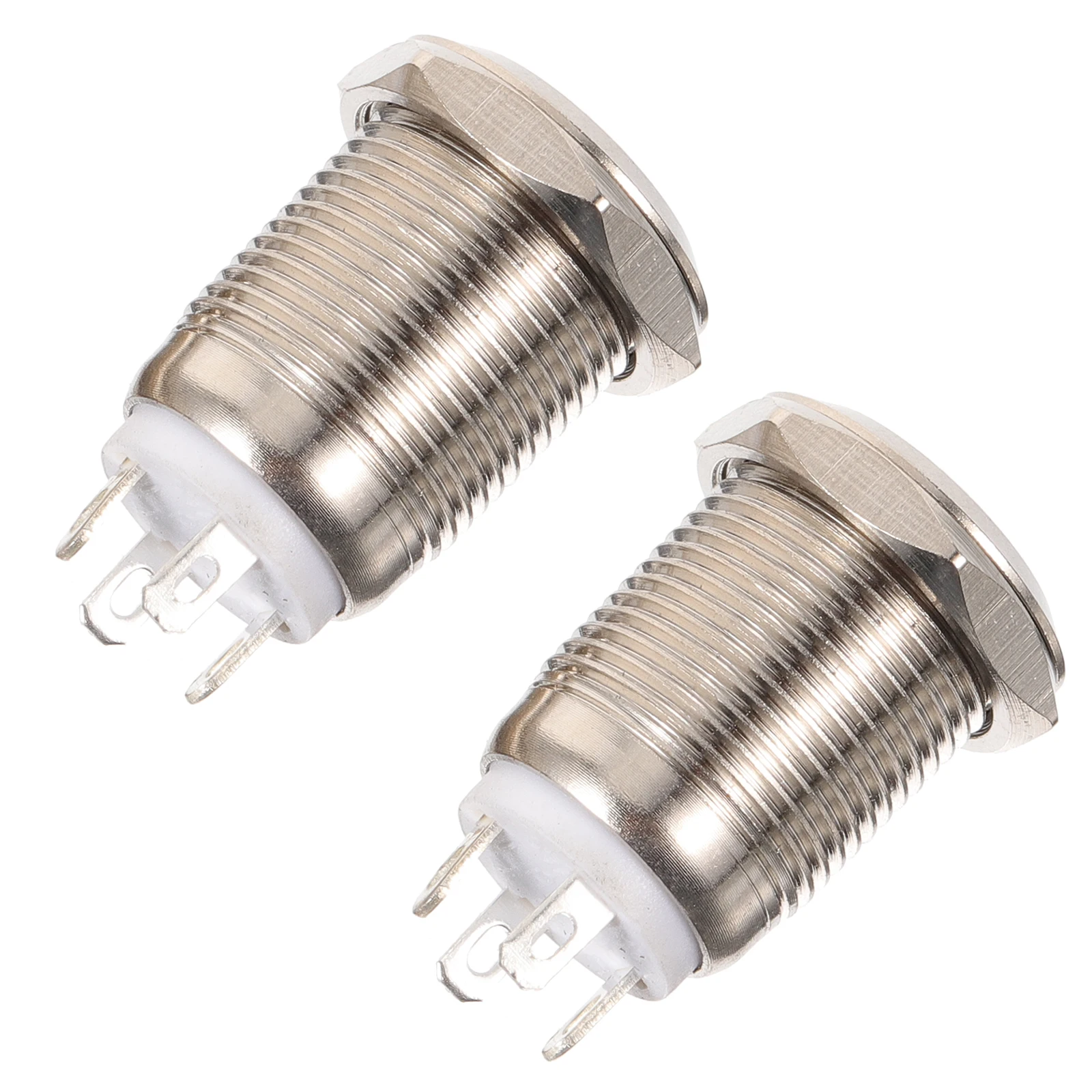 

2pcs Doorbell Button 12mm Round Edge Lighting White Color Wired Replacement Parts Stainless Steel Home Entrance Chime