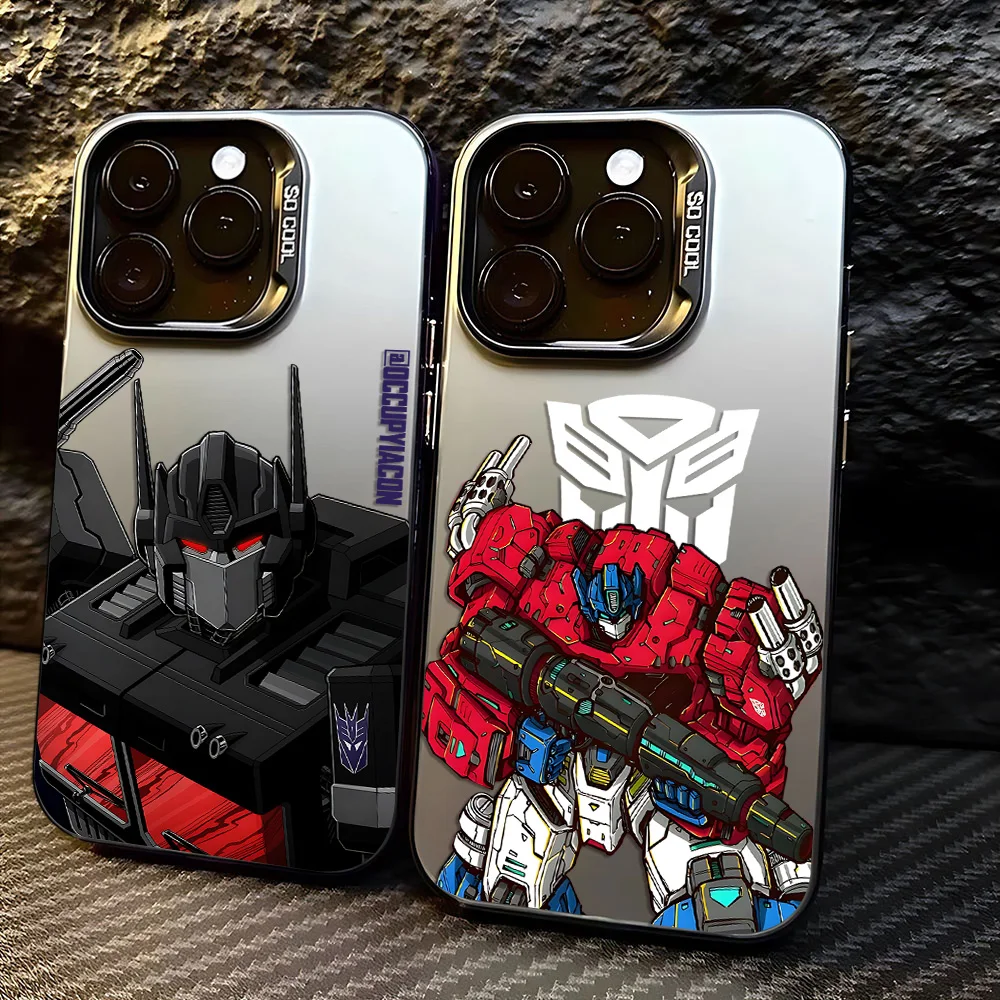 Coque de téléphone anti-chute mate Cool Anime T-Transformers pour iPhone 17 17e 16e 16 15 14 13 12 11 mini Pro Max XR Air Plus