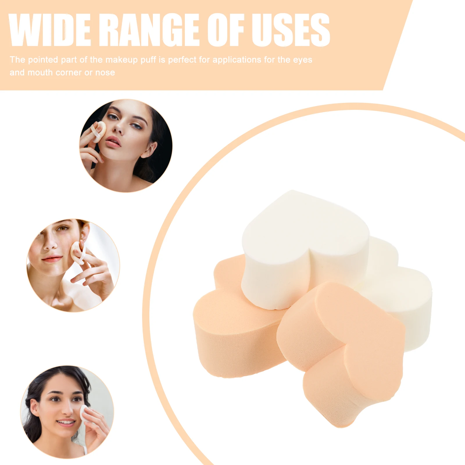 ฟองน้ำแต่งหน้ารูปหัวใจ 4 ชิ้น ฟองน้ำแบบใช้ซ้ำได้ สำหรับลงรองพื้น อุปกรณ์เสริมความงาม ใช้ได้สองแบบ สำหรับใบหน้า ใช้ได้ทั้งแบบเปียกและแบบแห้ง