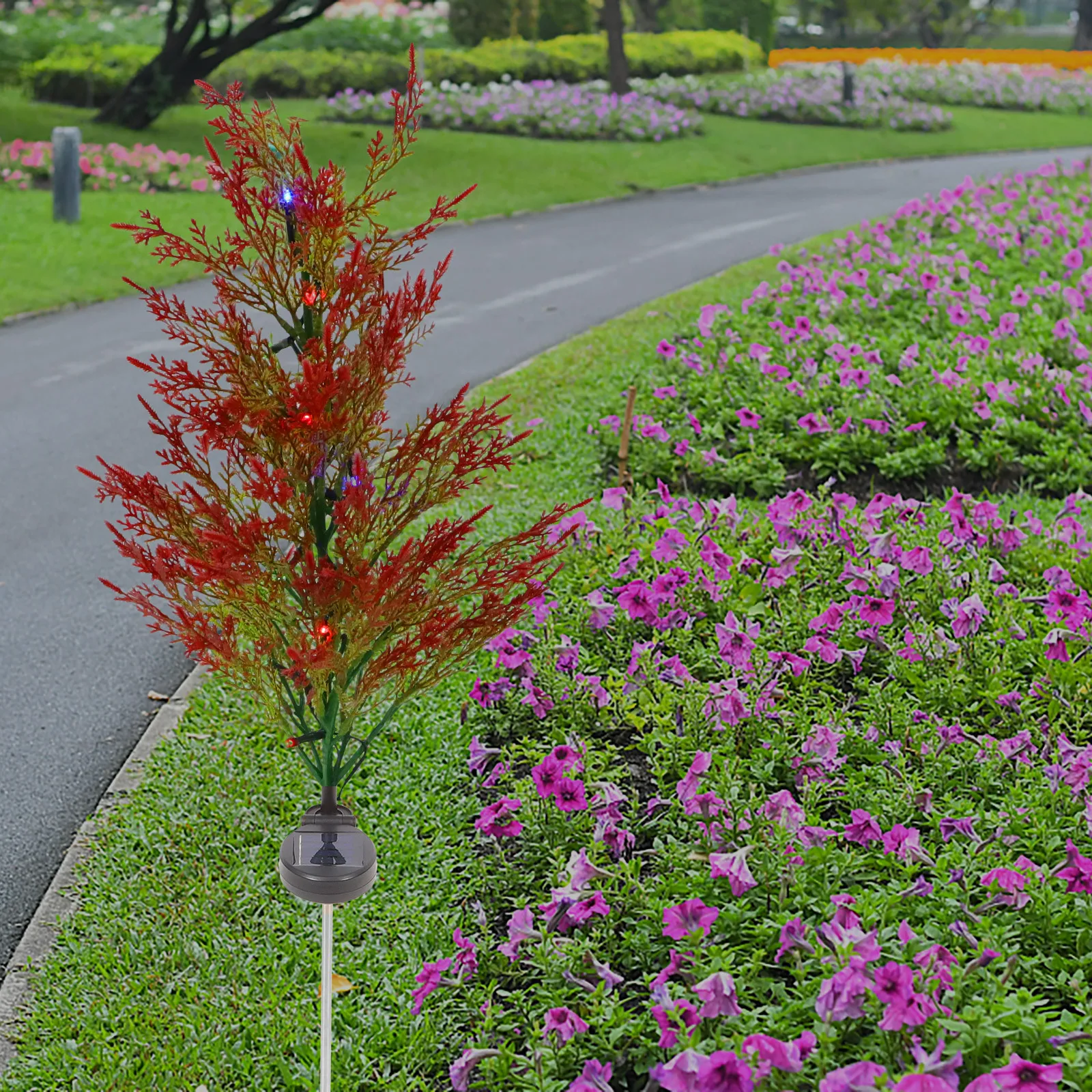 1 قطعة شجرة حديقة الشمسية حصة مصباح في الهواء الطلق ضوء الزخرفية لحديقة ساحة سياج عيد الميلاد الديكور شجرة تعمل بالطاقة الشمسية ديكور