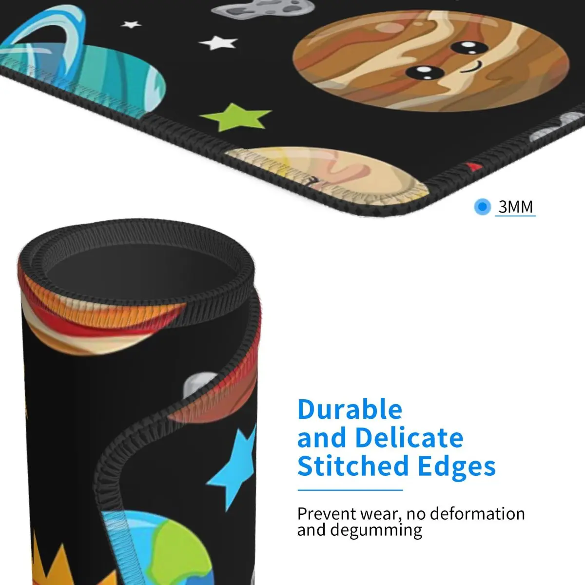 Kawaii Planets Cute Solar System Mouse Pad Computer Keyboard Mouse Mat Gaming PC Desk Mat Office Table Mats