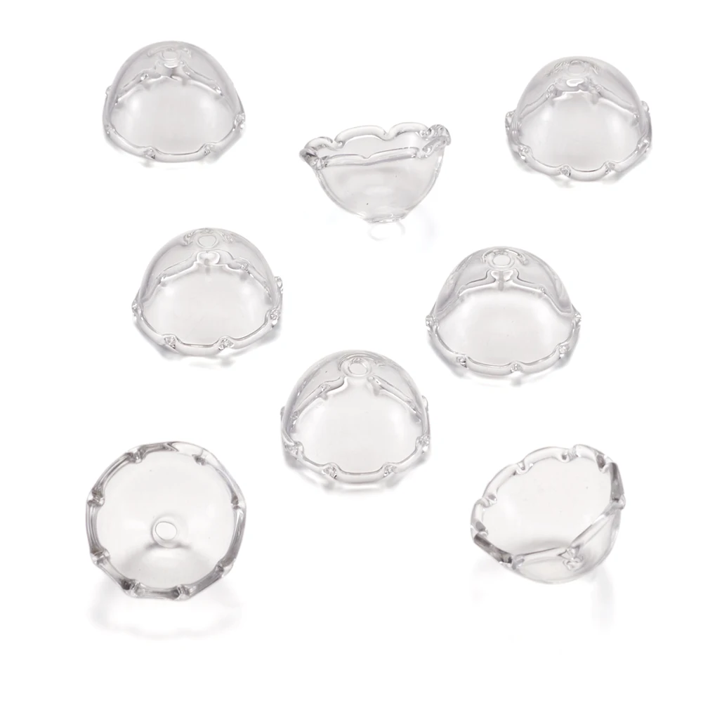 

10pcs Multi-Petal Flower Glass Bead Cap Cone for DIY Earrings Jewelry Making Wind Chimes Decorate