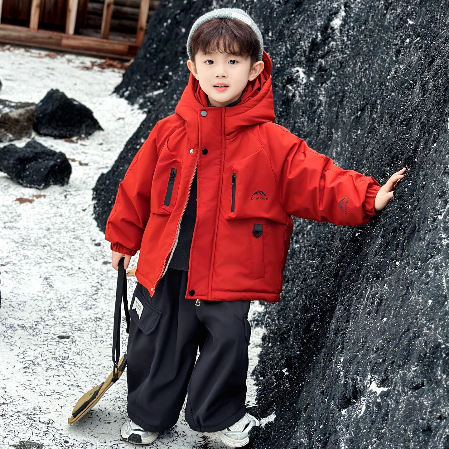 

Утепленная флисовая парка для мальчиков, хлопковая куртка, осенне-зимнее пальто, водонепроницаемое, приталенное, молодежное, с длинными рукавами, с капюшоном, на молнии