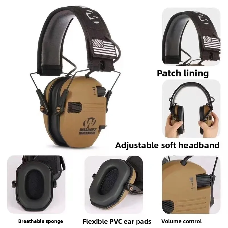 Noise Reduction Tactical Headset Outdoor Electronic Shooting Sound Isolation Overhead Style CS Protection Foldable Ear Muffs