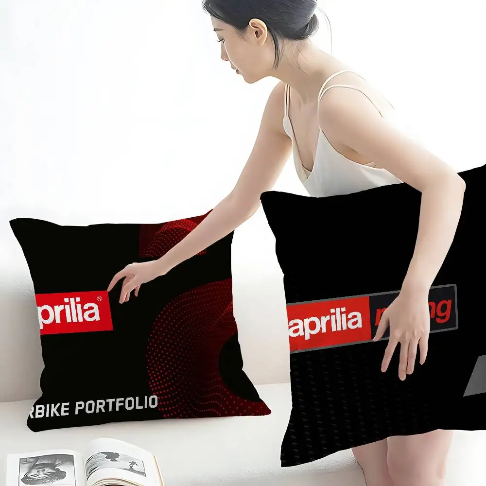 A-ApriliaS logo Cushion Cover Car Throw Pillow Case For Sofa Car Christmas Gift 40x40cm 45x45cm