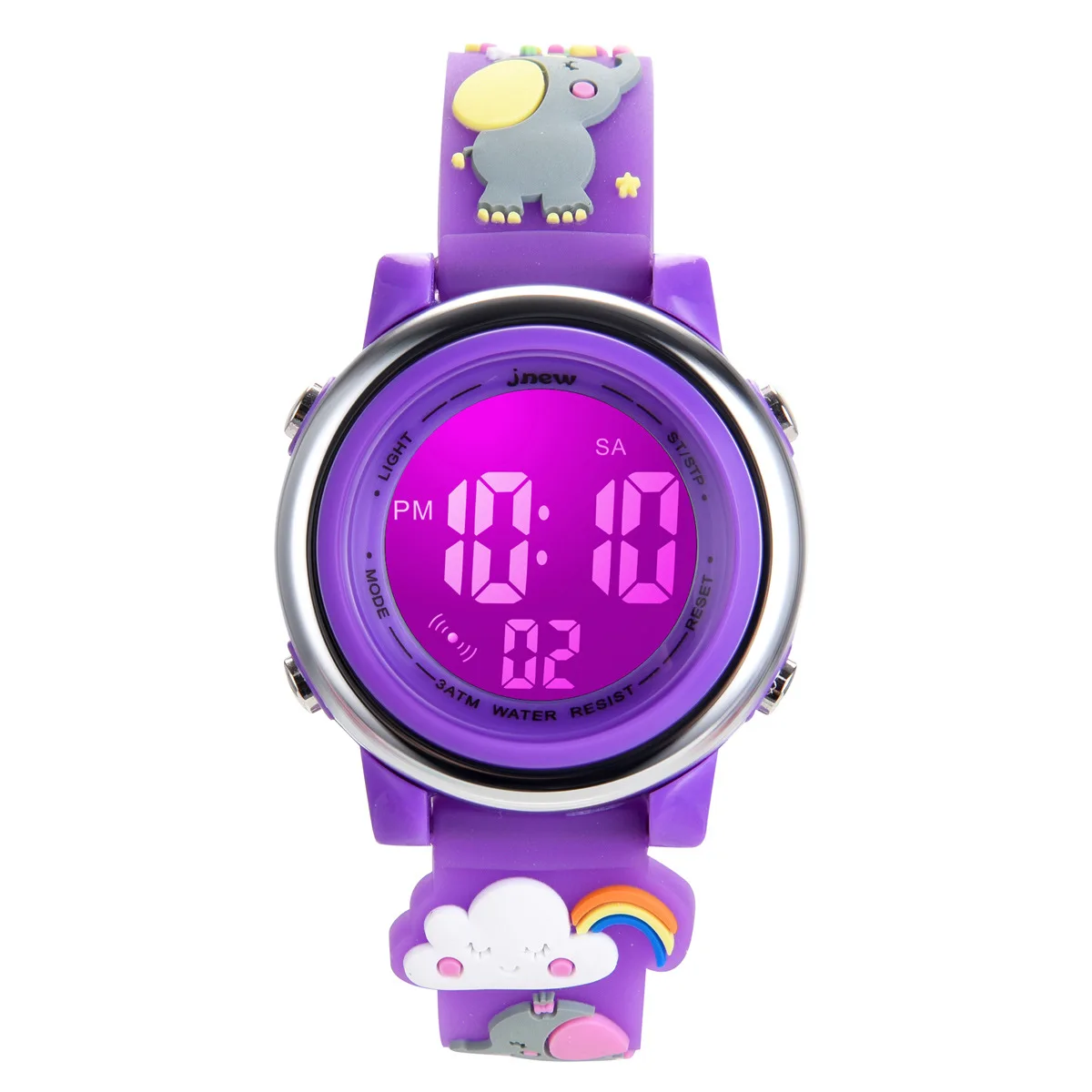 Sports Electronic Watch Alarm Clock Waterproof LED Electronic Digital Dial Cute Cartoon Elephant Fire Truck Children's Watch