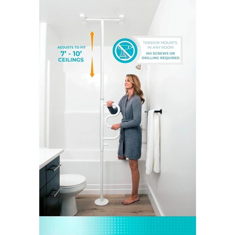 عمود عجيب، عمود أمان ومنحني، عمود نقل مثبت على الشد من الأرض إلى السقف لكبار السن والكبار - الأفضل #3