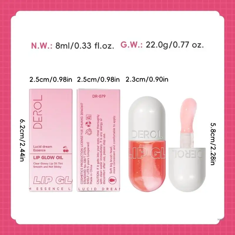 Nourishing  Lips Moisturizing Lip Oil Makeup Sexy Gloss Lips Balm Cosmetics Beauty Lip Plumper for Fuller Healthier Lips