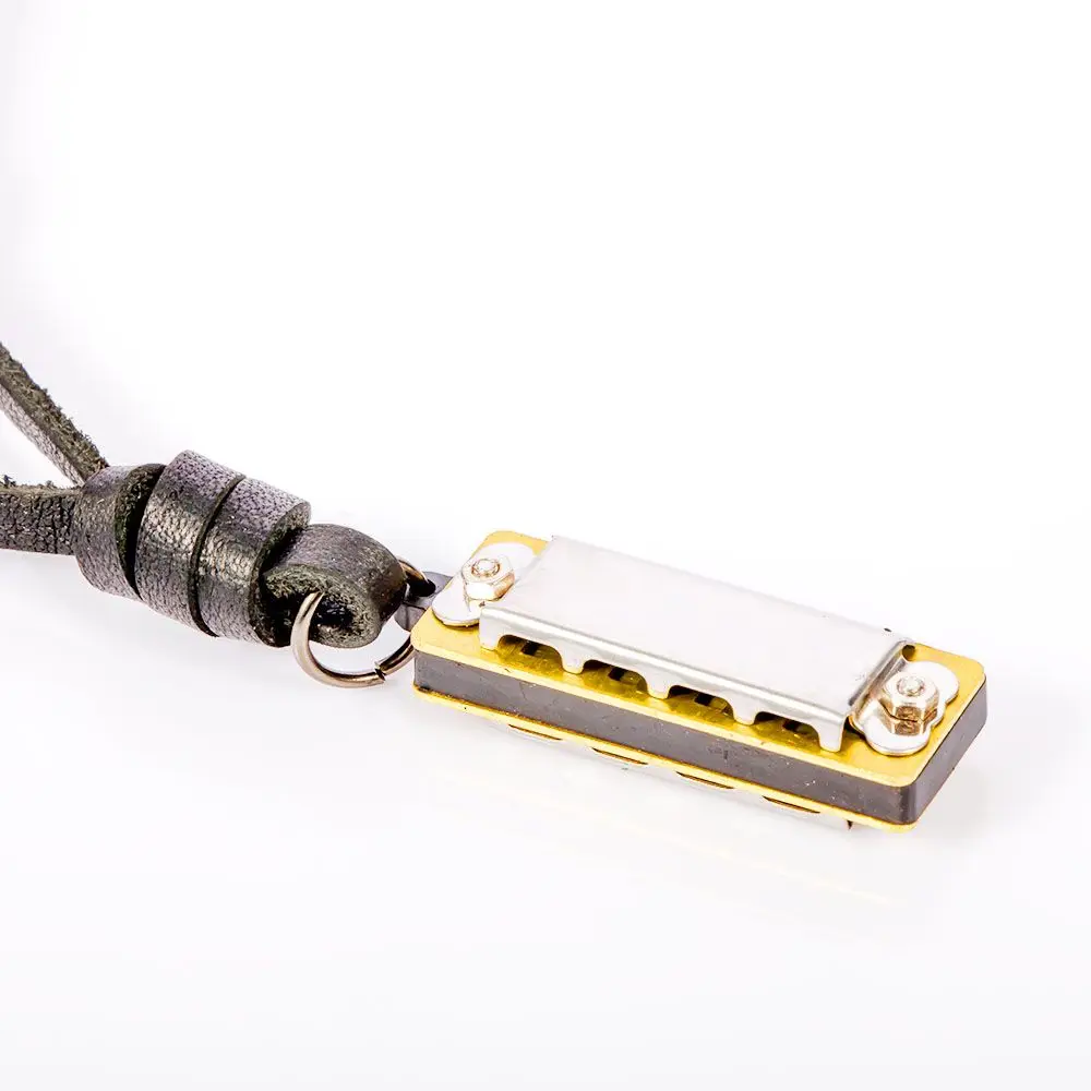 

Jewelry Personalized Mini Harmonica Necklace Pendant Leather