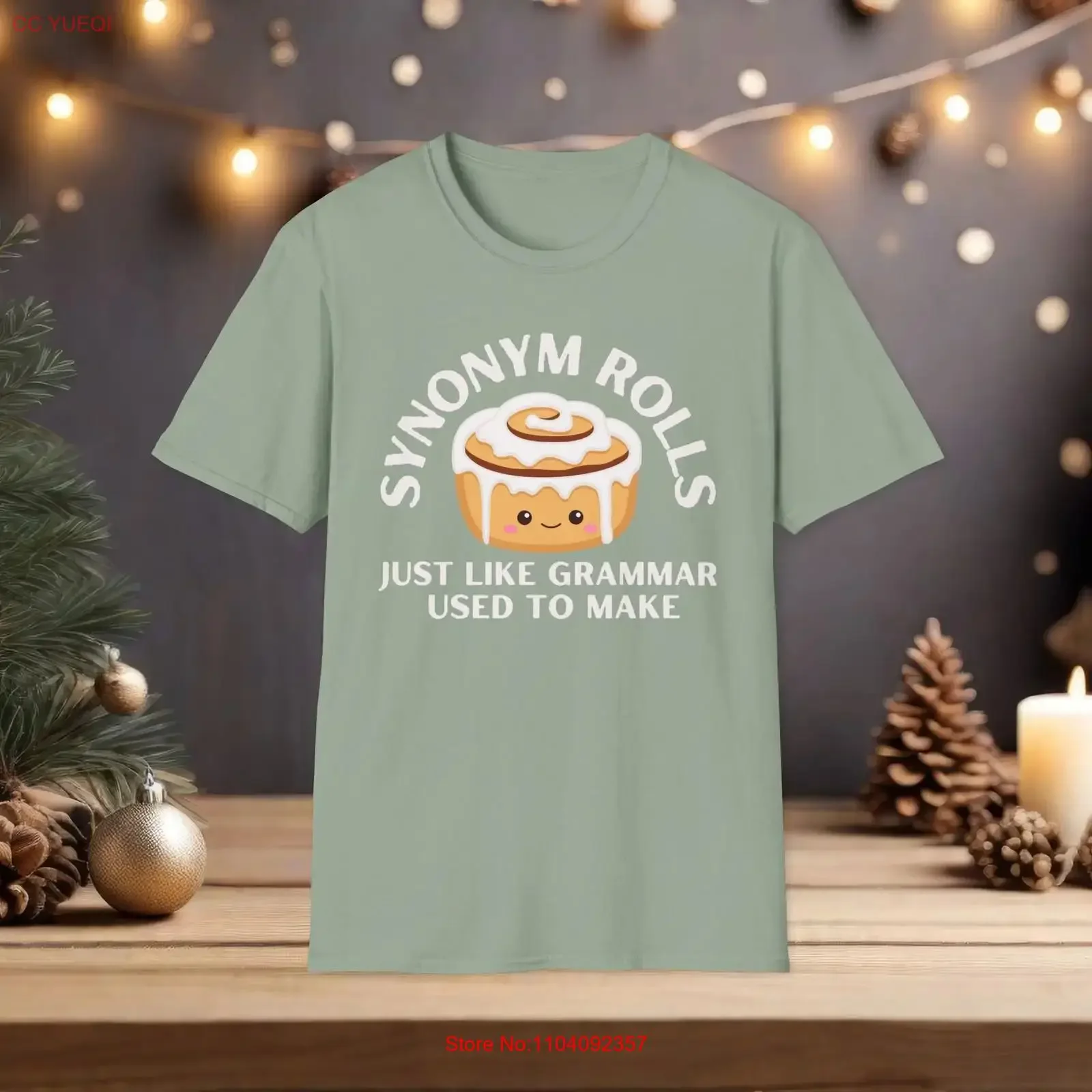 Whimsical Synonym Rolls T Shirt Funny Grammar for Word Lovers vintage Washed Stylish designer clothes fashion Casual Soft