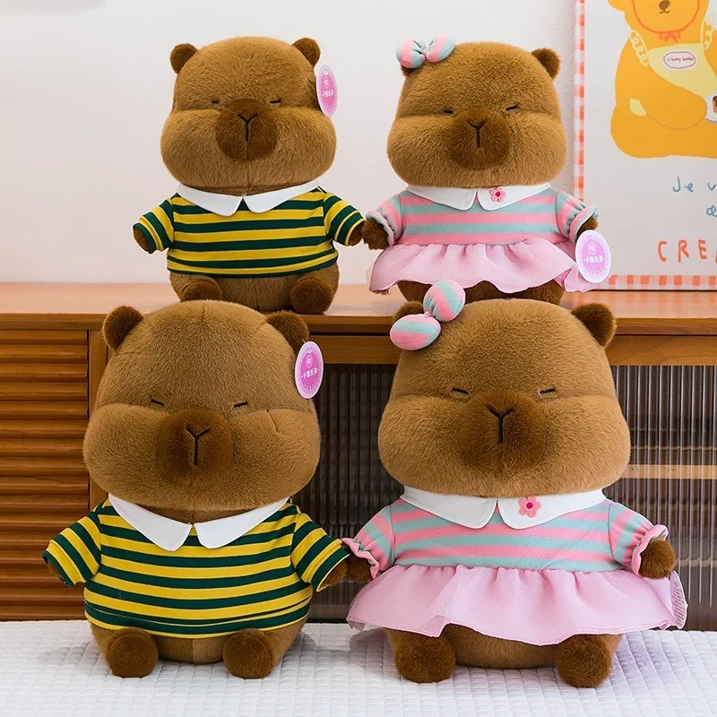 40cm Kawaii Capybara Plush Toy Stuffed Doll Couple Wedding Dress Cute Cuddly Animal for Kids Birthday Gift Soft Large Teddy Bear