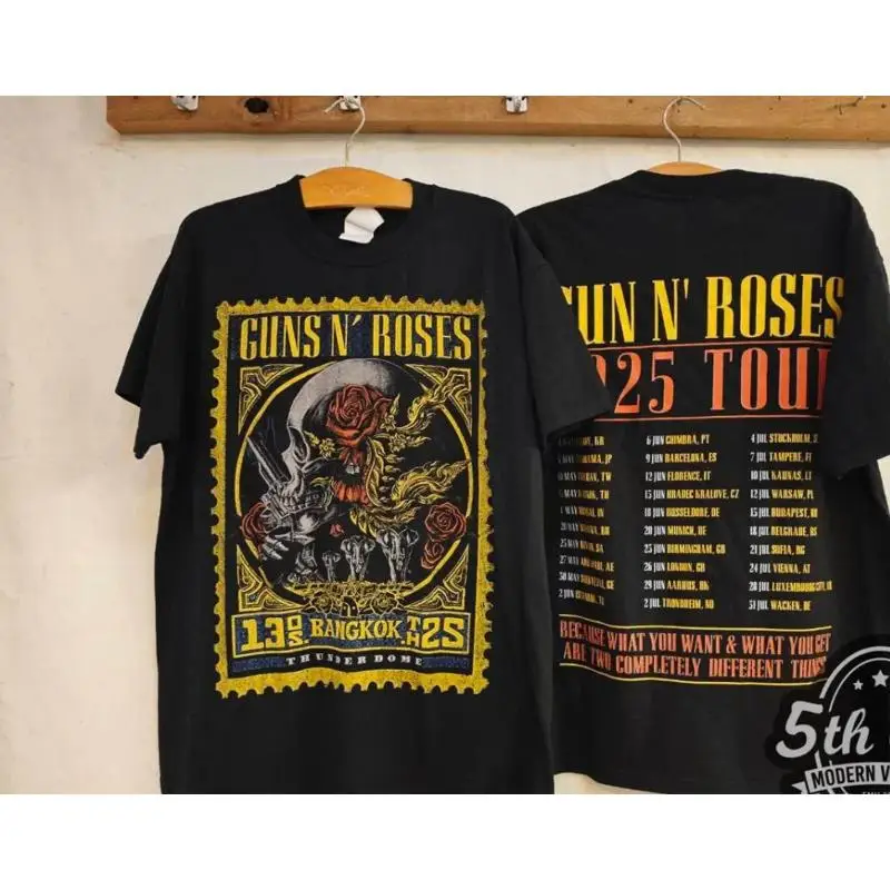 

Roses 2025 World Tour Bangkok - New Vintage Band T shirt All Size S-4XL