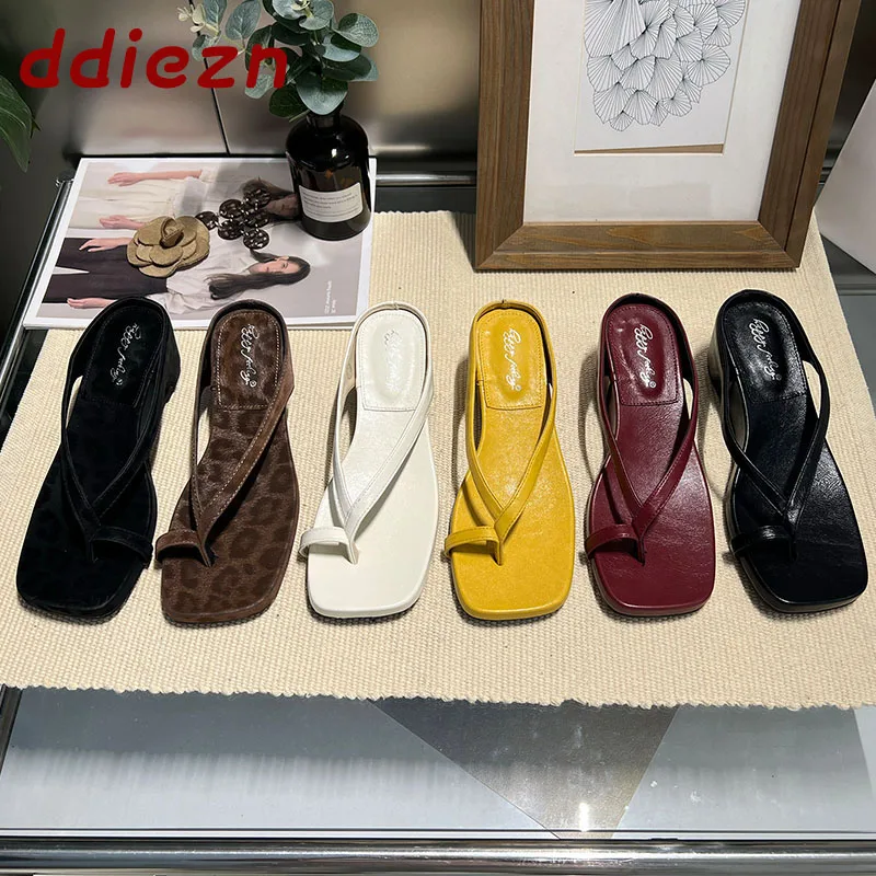 

New 2026 Ladies Wedges Sandals Shoes Fashion Flip Flops Female Slides Pumps Elegant Women Heeled Sandals Wedge Shoes