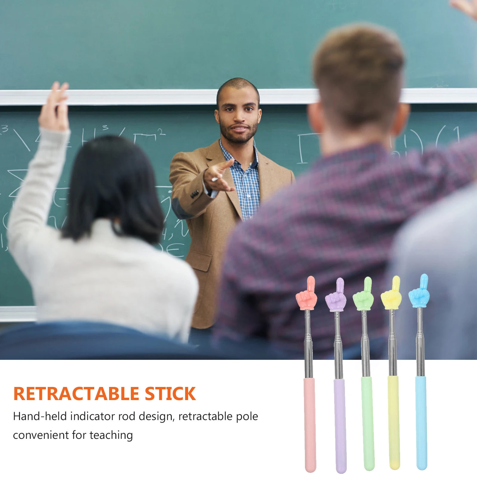 

5 Pcs Classroom Supplies Telescoping Pointer Primary School Abs Retractable Finger Sticks