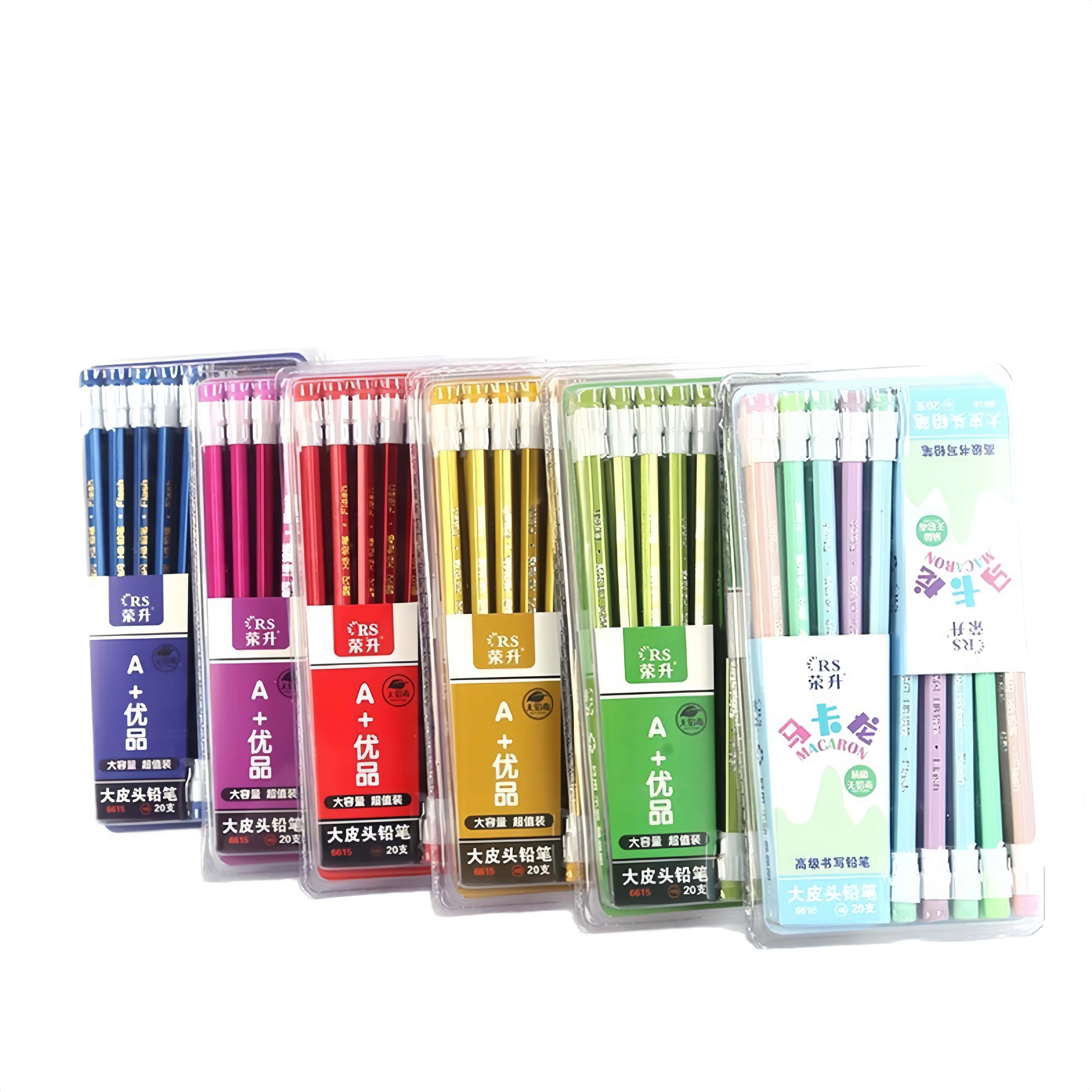 20Pcs HB Wooden Pencils with Big Eraser Tip, Pre-Sharpened Bulk Pencils for Exam, Drawing & Sketching, School & Office Supplies
