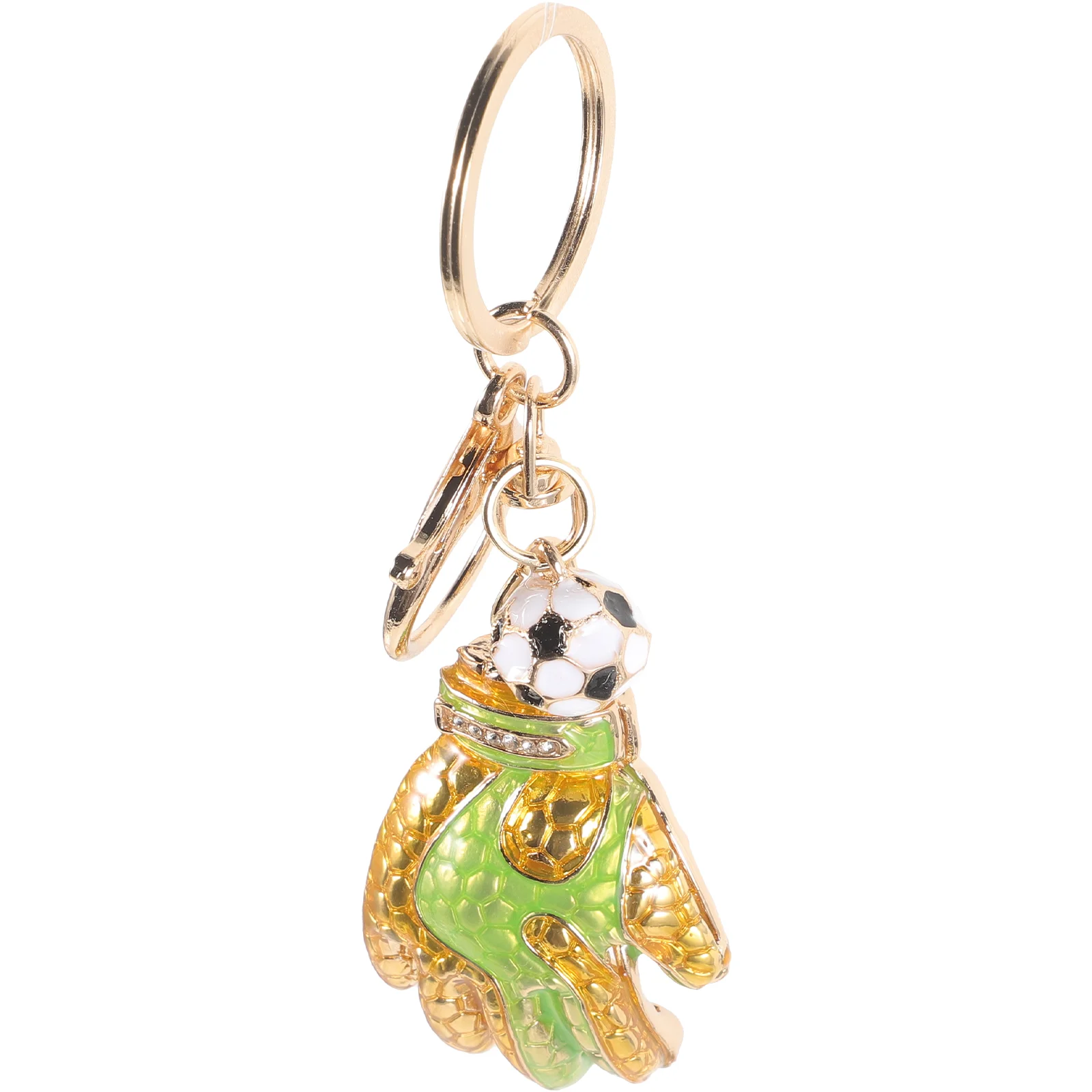 Football Charm Keychain Men's Wallet Schoolbag Hanging Ring Golden Metal Man Rings