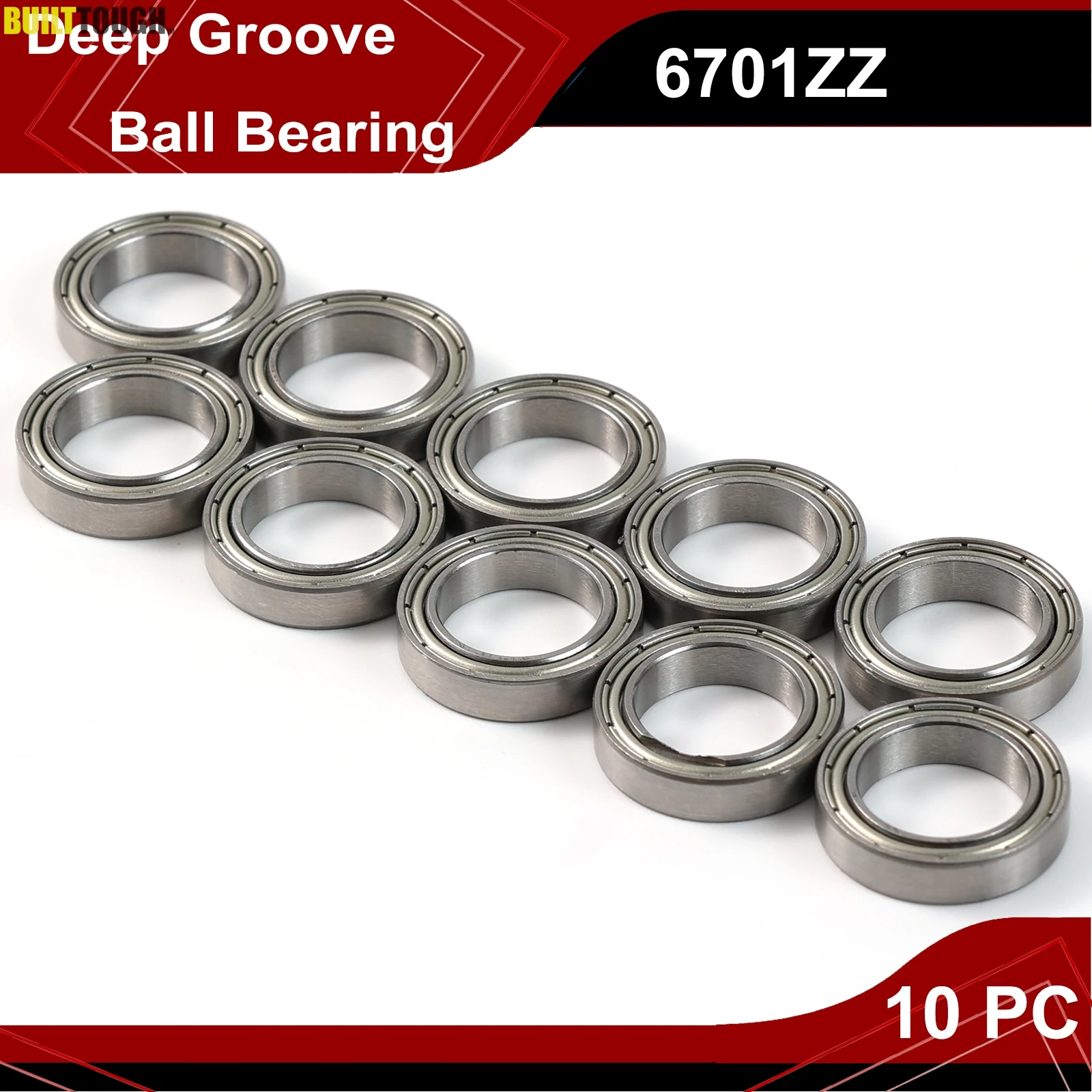 For Car Motor Electric Curtain Automobile 6701ZZ 10 PC Deep Groove Ball Bearings Z2 12mm 18mm 4mm Double Shielded Chrome Steel