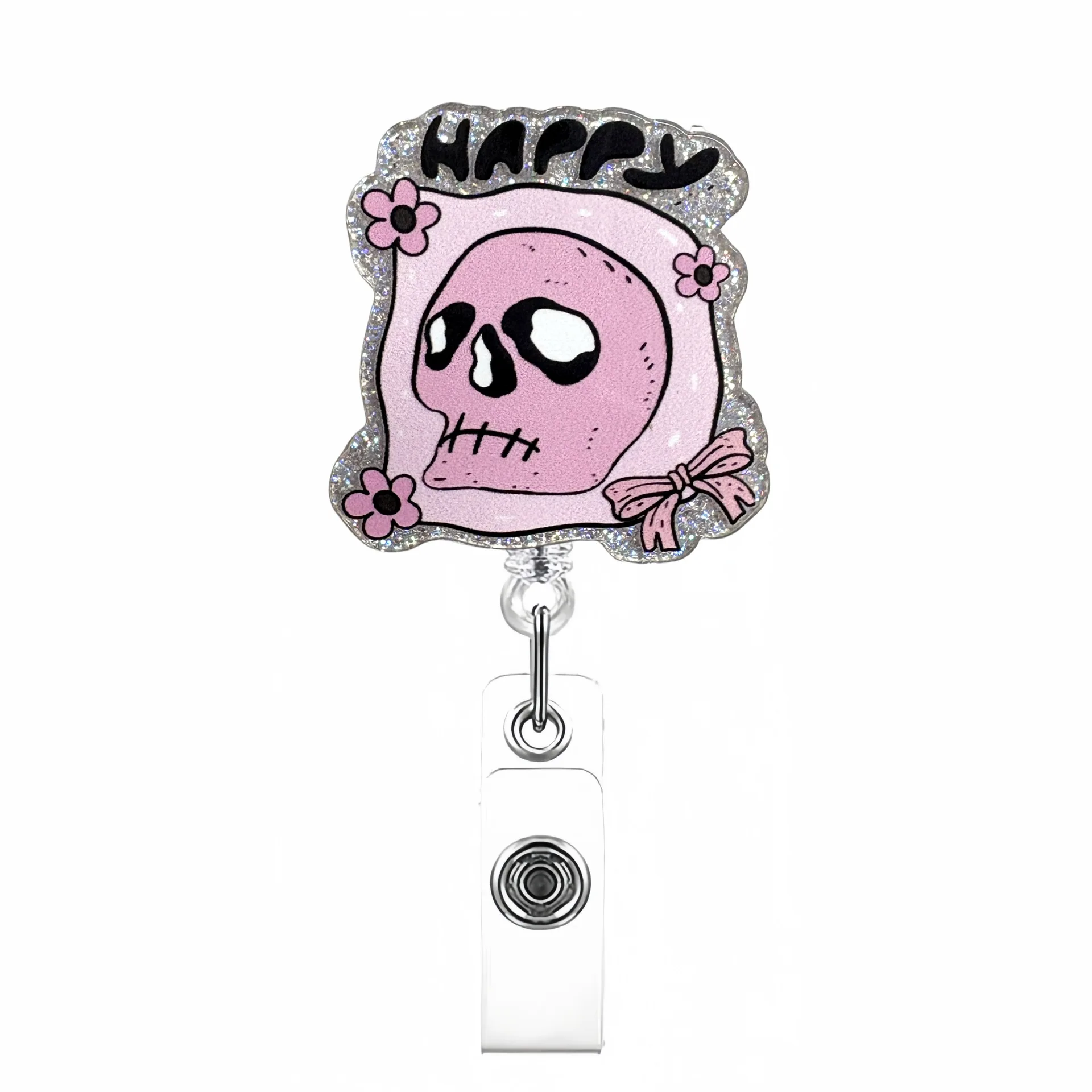 Halloween Badge Reel Glitter Nurse Badge Holder Id Badge Holder Lightweight For Office Workers Schools Companies