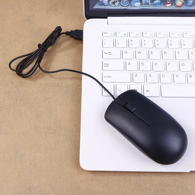 NEW FOR MS116 Optical Reliable Wired USB Mouse Scroll Wheel 2 Buttons Black Business Laptop Office