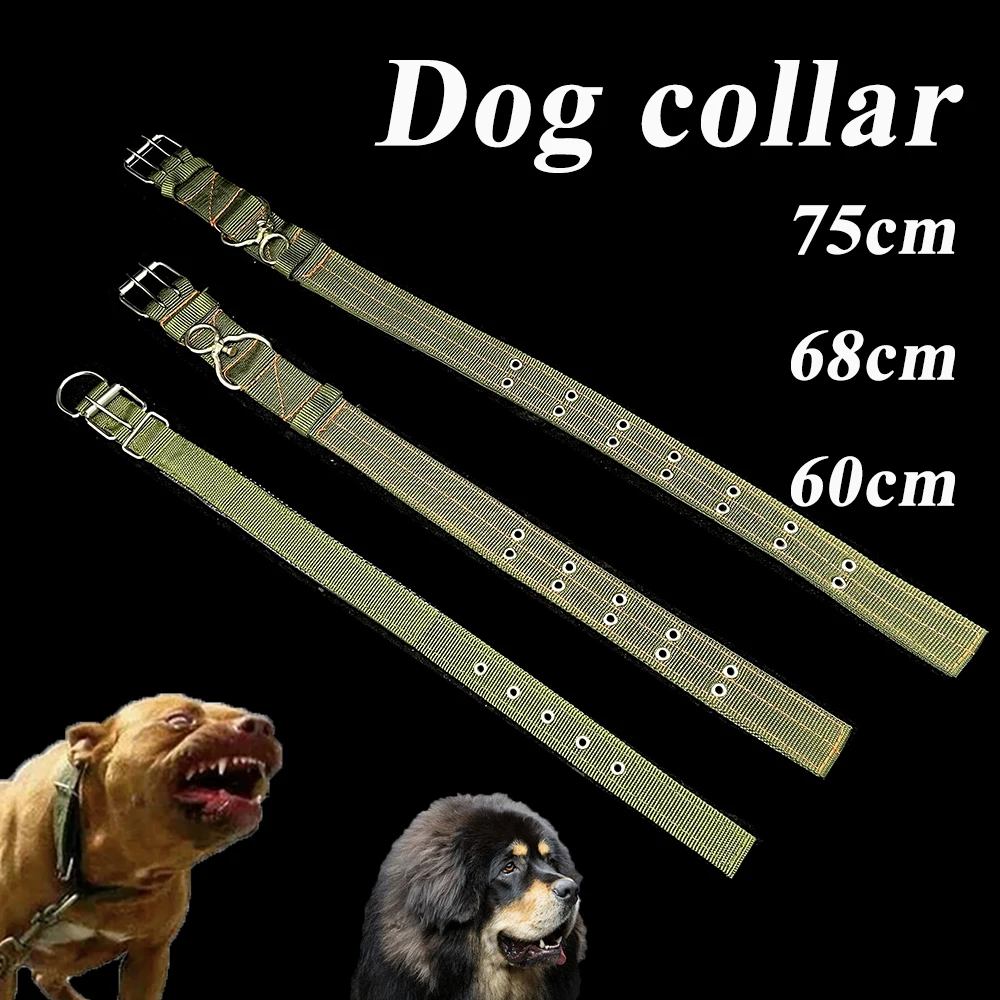 1PCS Pet Dog Canine Collar Medium Large Small Size For Walking Training  Leash Shepard Belt Pull Thicken Canvas Lead Supplies