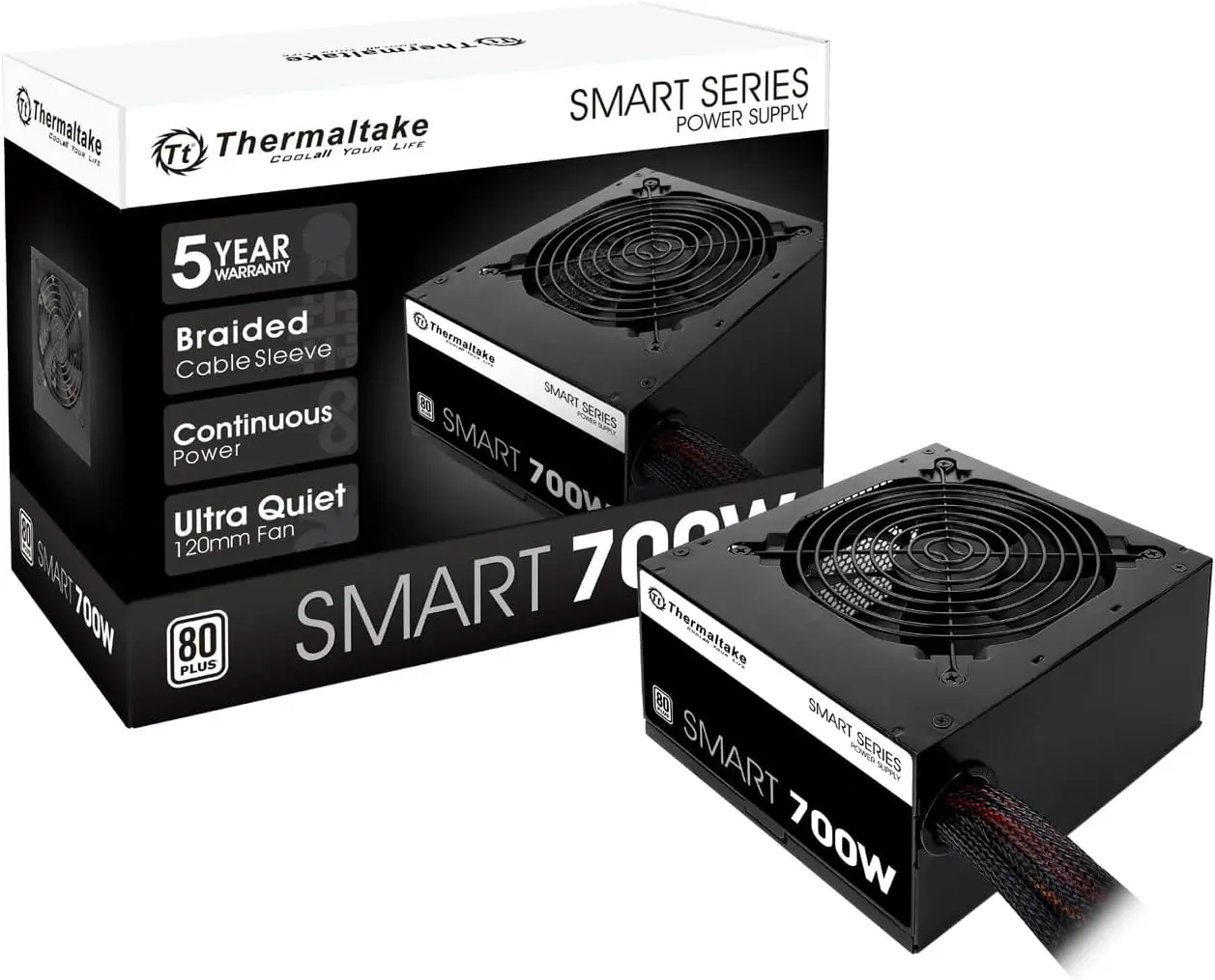 700W 80+ White Certified Power Supply with Ultra Quiet Fan, Continuous Power Design