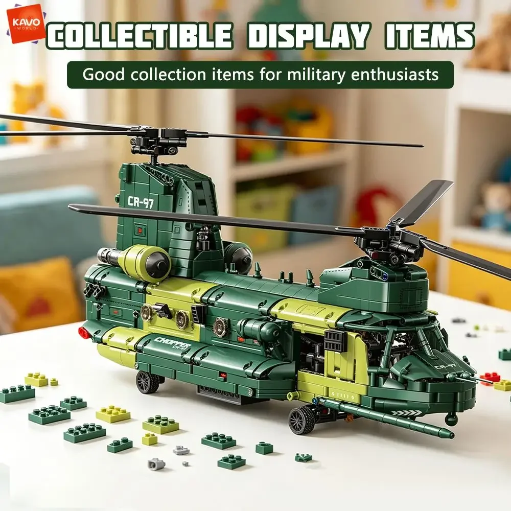 

KAVOWORLD 1826PCS Large Scale Army Aircraft Bricks Collectible Military Model STEM Educational Toy Perfect Holiday Gifts for Kid