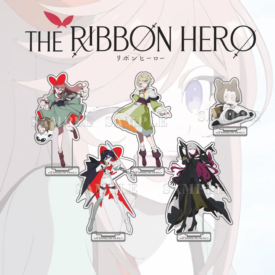 THE RIBBON HERO Anime Acrylic Stand, Cute Chibi Figure Standee, Ribbon Hero Ver Fantasy Anime Boy Girl Desk Decor Keychain