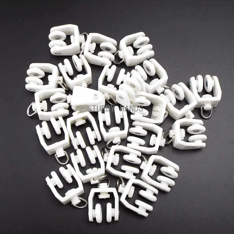 

20 шт., пластиковый карниз для штор, прямая изогнутая дорожка, подвесной крючок и петля, аксессуары для украшения окон