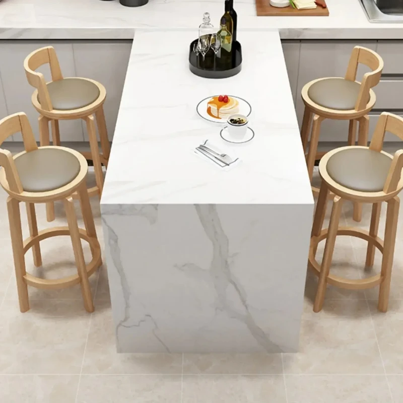 Silla de Bar de moda de madera maciza de segunda mano, respaldo nórdico, taburete con patas, mesa de Bar, Sillas giratorias, muebles para el hogar