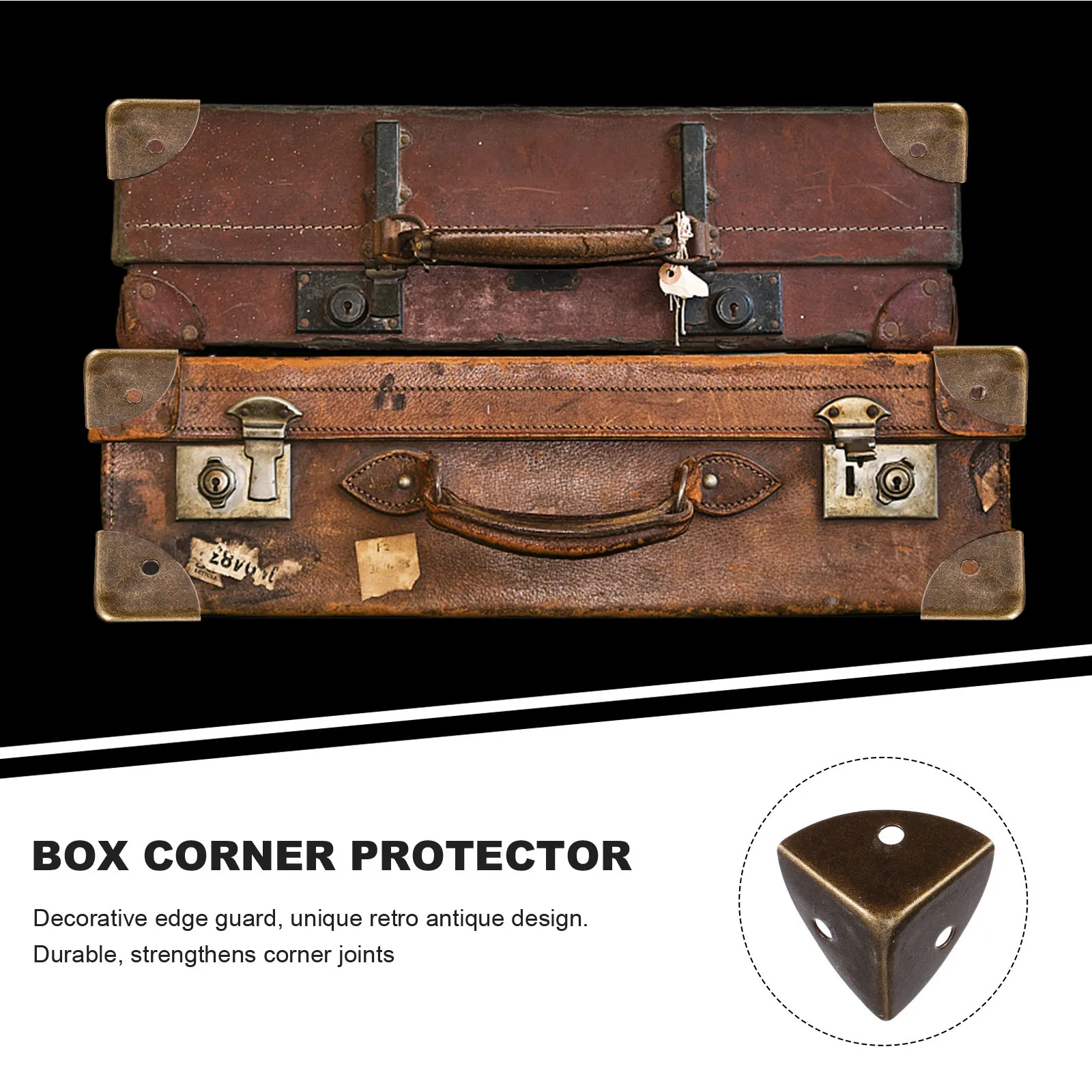 

12Pcs Retro Vintage Box Corner Protectors Triangle Guard for Wooden Jewelry Cabinets Furniture Safety Guard Decorative