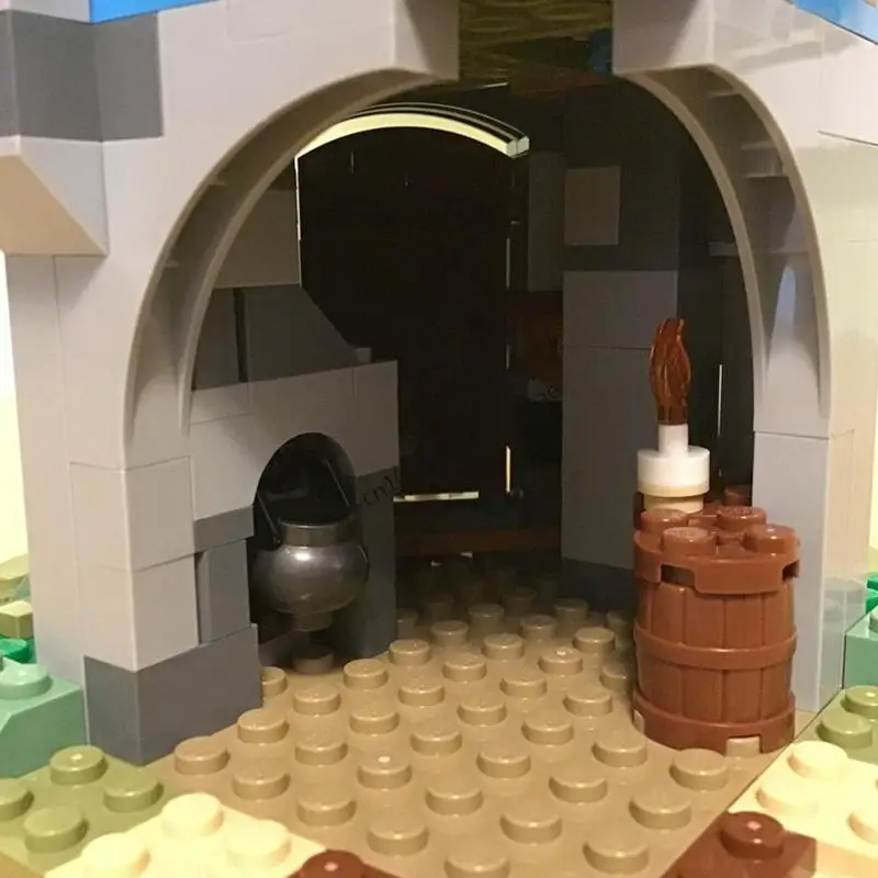 جديد 568 قطعة Moc الأوروبية القرون الوسطى عرض الشارع برج المعالج القلعة نموذج Diy بها بنفسك الأفكار الإبداعية لعب اطفال هدية عيد ميلاد كتل