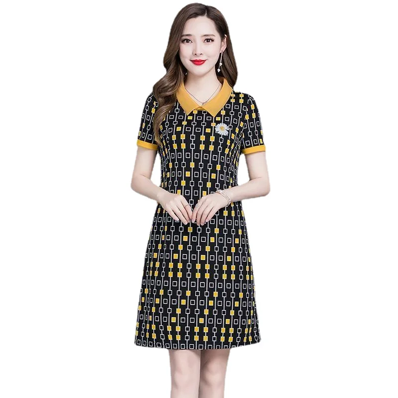 Small Doll Collar Polka Dot Dress Women's Clothing Summer 2022 New Graceful and Fashionable Belly Covering Chiffon Dress