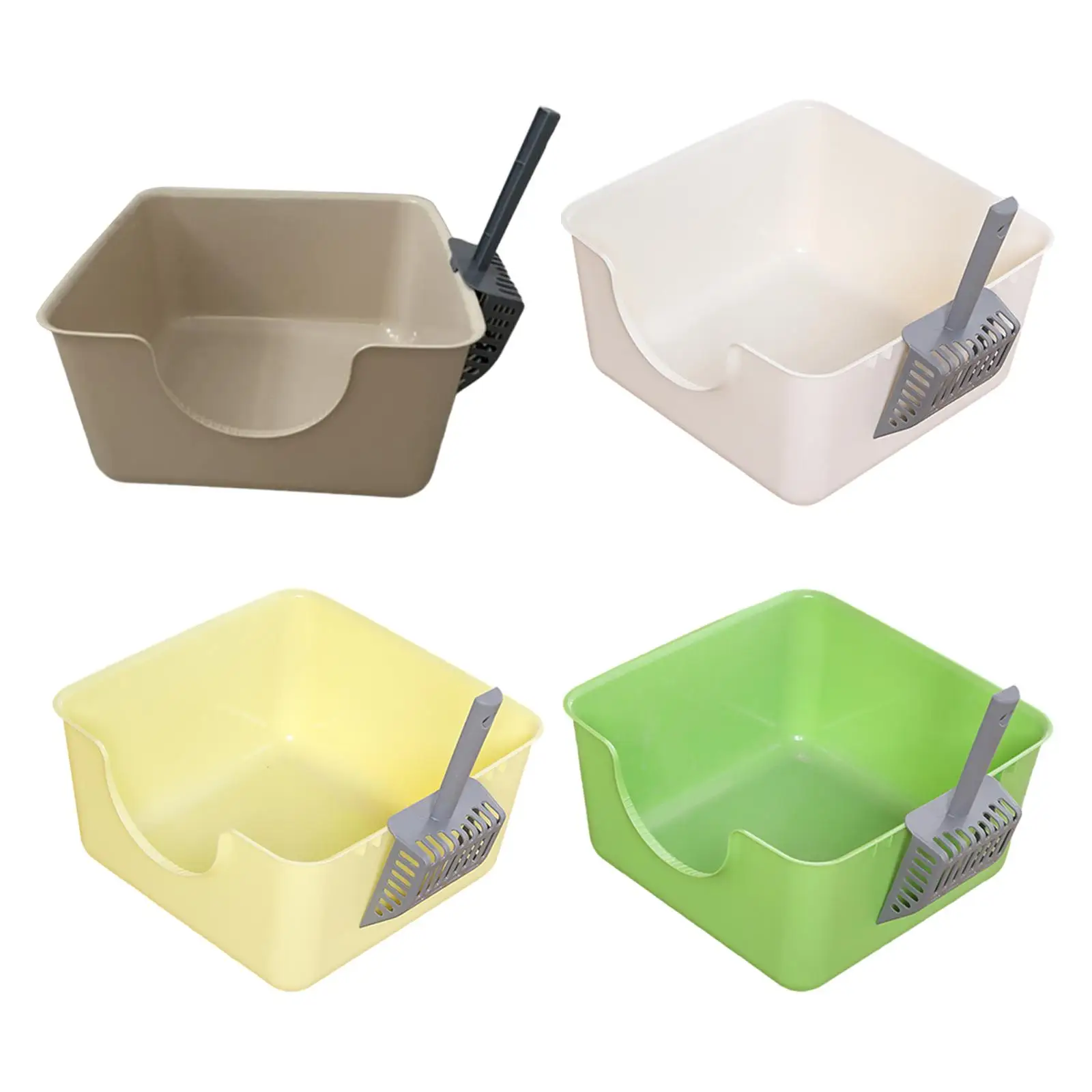 

Open Top Pet Litter Tray Cat Litter Box Sturdy Splashproof Cat Bedpan Easy to Clean High Sided Kitten Potty Toilet for Kitten