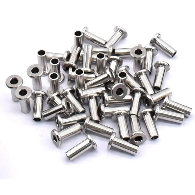 80Pcs T316 Stainless Steel Protector Sleeves For 1/8 Inch Deck Cable Railing Kit For Wood & Metal Posts DIY Balustrade