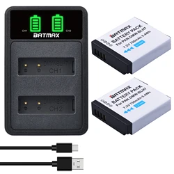 Batmax DMW-BLH7 BLH7E DMW-BLH7PP Battery+LED USB Dual Charger for Panasonic Lumix DMC-GM5,DMC-GF7,DMC-GF8, GF9, LX10, LX15