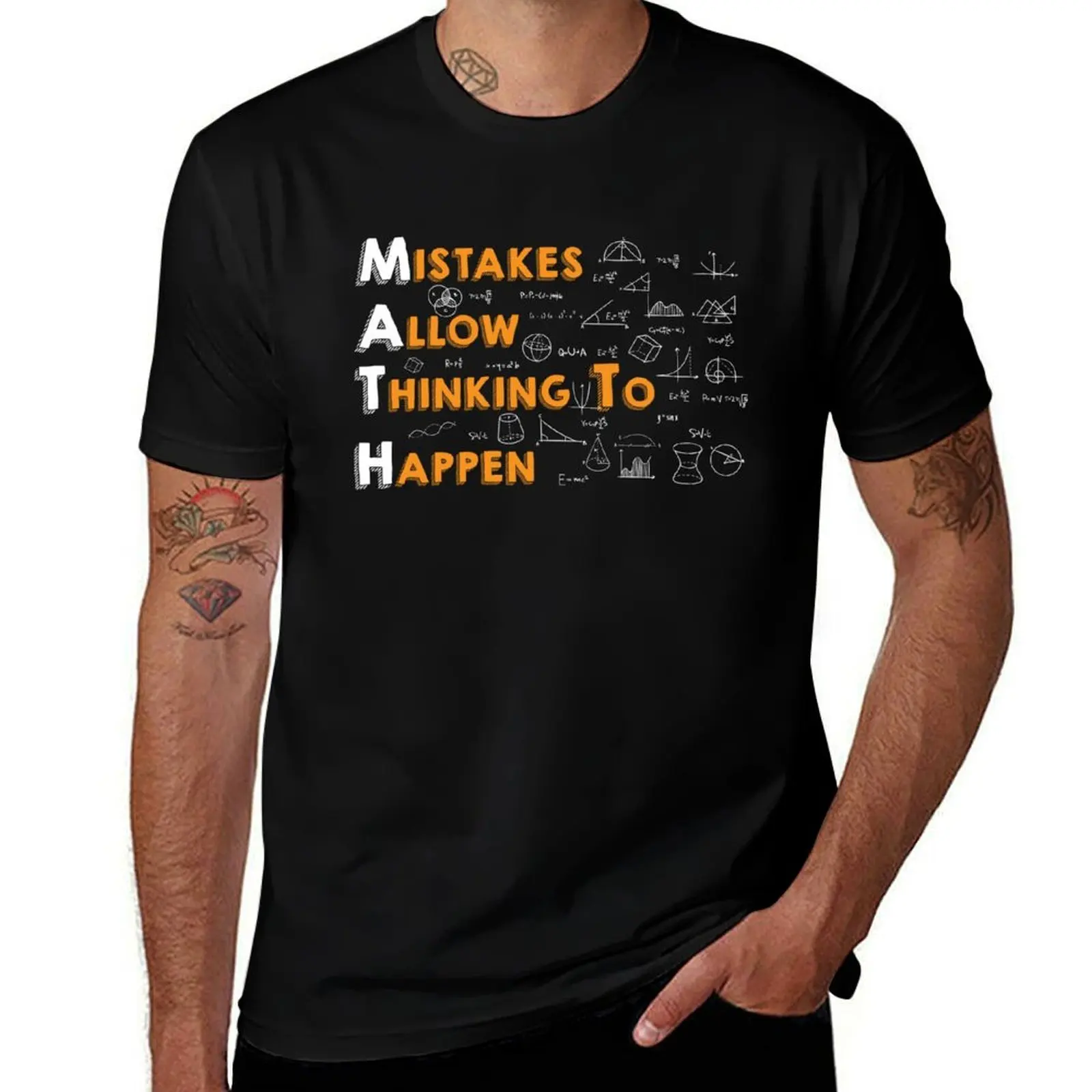 Mistakes Allow Thinking To Happen Math Teacher T-Shirt Large Size Casual Short Sleeve Top T-Shirt