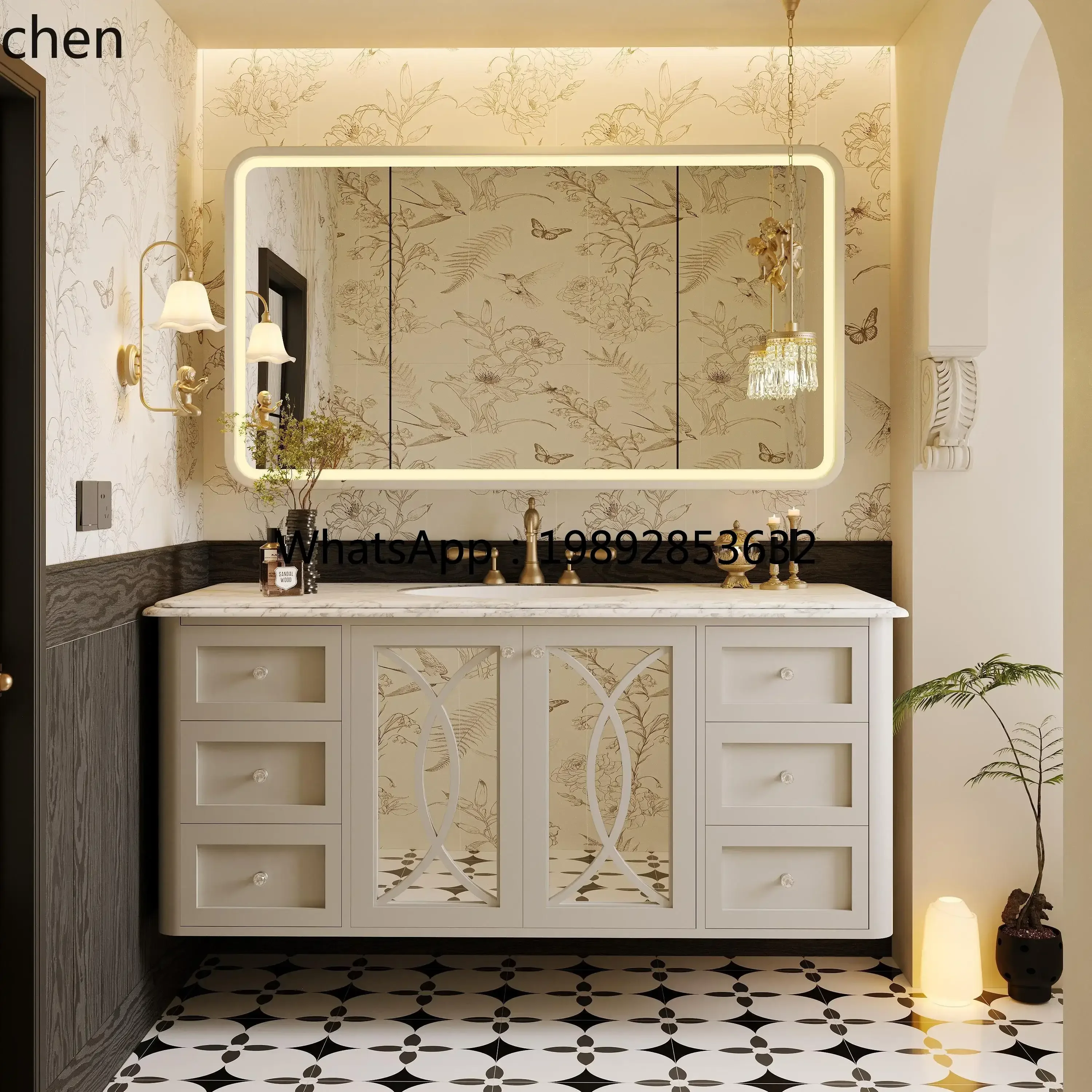 

XXкраска из цельного дерева, высококачественная бесшовная раковина, встроенный шкаф для ванной комнаты, подвесной шкаф для раковины